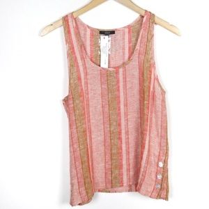 NWT DREW Striped Button Detail Blouse